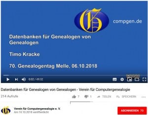 Vortrag über CompGen-Datenbanken live übertragen