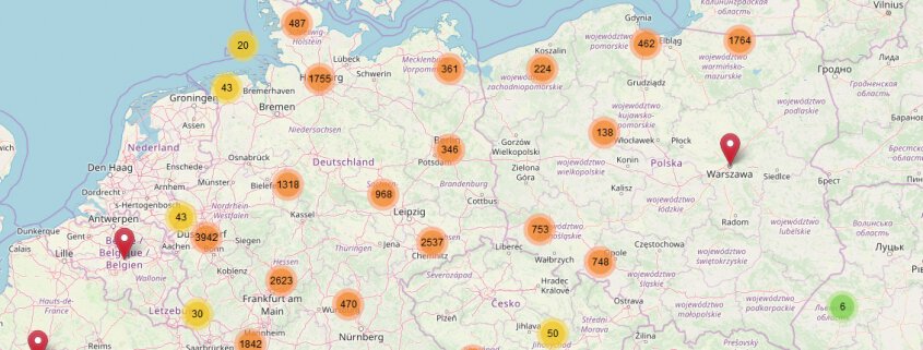 Karte aller Adressbücher im GenWiki