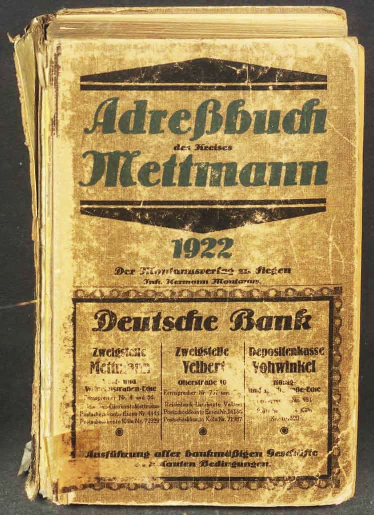 Adressbücher im DES erfasst: Kreis Mettmann 1922 und Oldenburg 1901; neu in der Erfassung: Stuttgart 1935