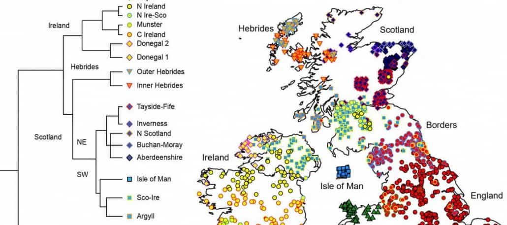 Genetische Karte von Schottland