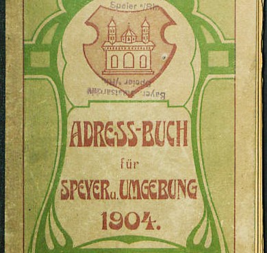 Titelseite des Adress-Buch für Speyer u. Umgebung von 1904