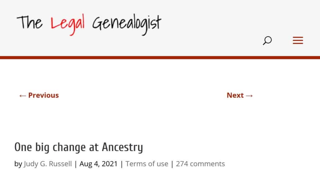 The Legal Genealogist Blog