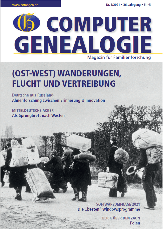 Cover COMPUTERGENEALOGIE 3/2021