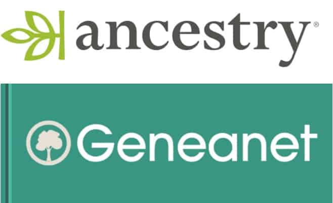 Logos von Ancestry und Geneanet