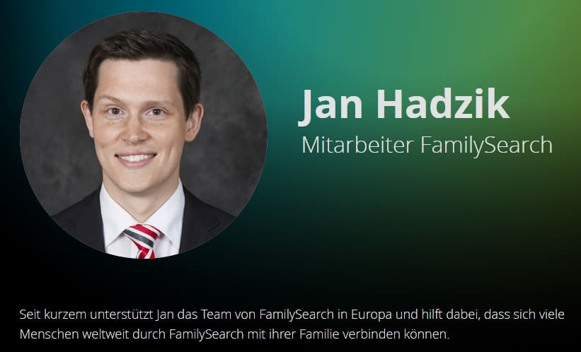 Jan Hadzik, Mitarbeiter bei FamilySearch, lädt ein, Beiträge für die RootsTech 2022 vorzuschlagen