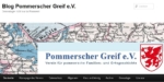 Die Blog-Seite in der Internet-Präsenz des Pommerschen Greif e.V.