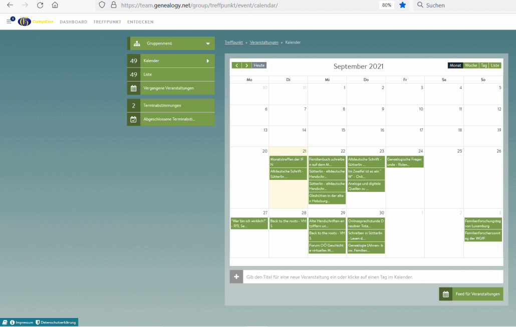 Im CompGen-TreffPunkt: Die Genealogie-Veranstaltungen in der 39. Kalenderwoche