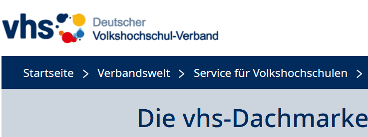 Die Volkshochschulen (VHS) in Deutschland - unter der Dachmarke "Deutscher Volkshochschul-Verband" 