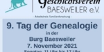  9. Tag der Genealogie in der Burg Baesweiler am 7.11.2021 