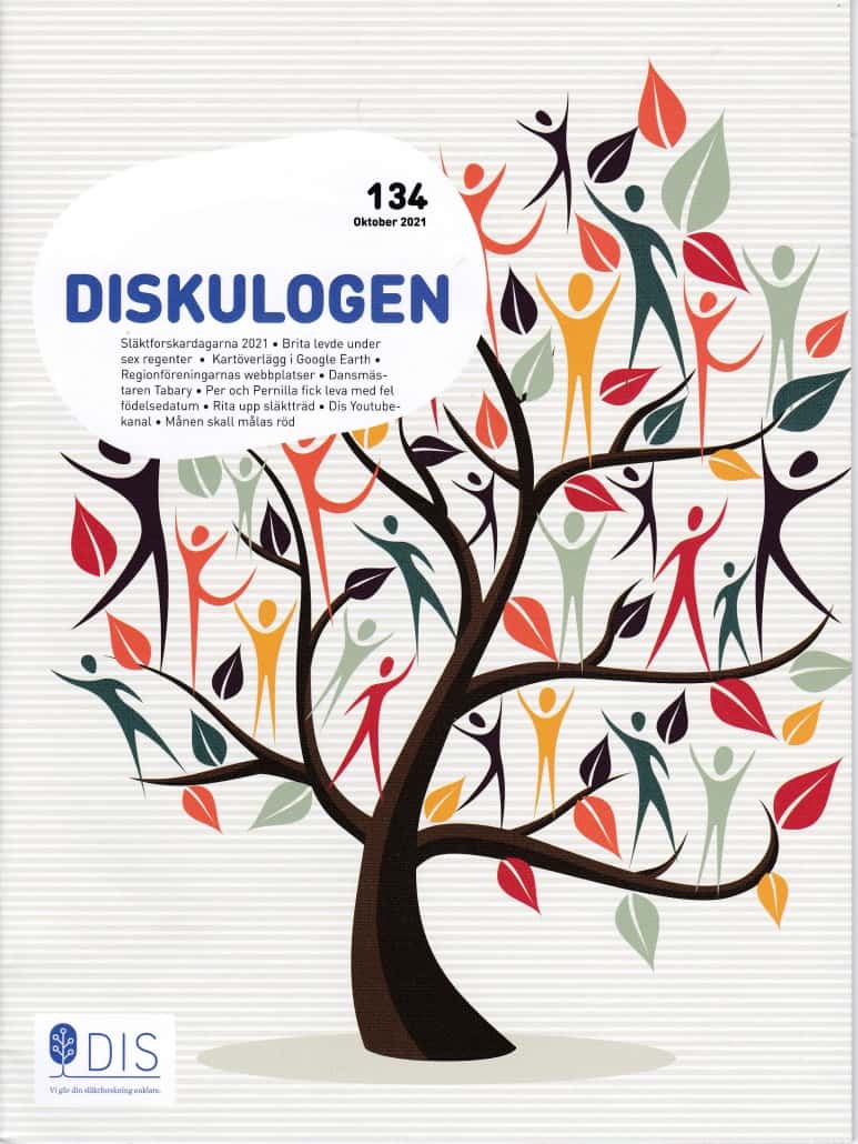 Die schwedischen Zeitschrift DIKULOGEN Nr. 134, hier das Titelblatt,  berichtet vom Schwedischen Genealogentag 2021