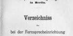 Telefon-Geschichte: Das älteste Berliner Telefonbuch vom 14. Juli 1881 Quelle: GenWiki