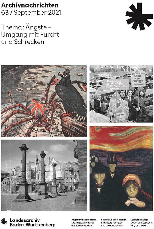 Die Archivnachrichten des Landesarchivs Baden-Württemberg Nr. 63 mit dem Thema Ängste - Umgang mit Furcht und Schrecken