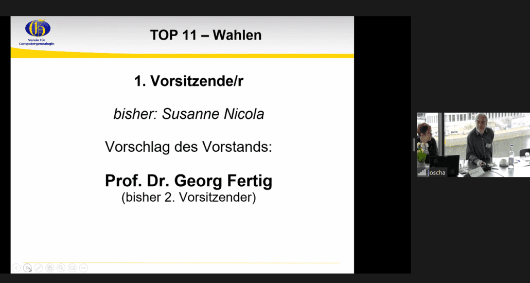 Georg Fertig bei der CompGen-Jahreshauptversammlung am 06.11.2021