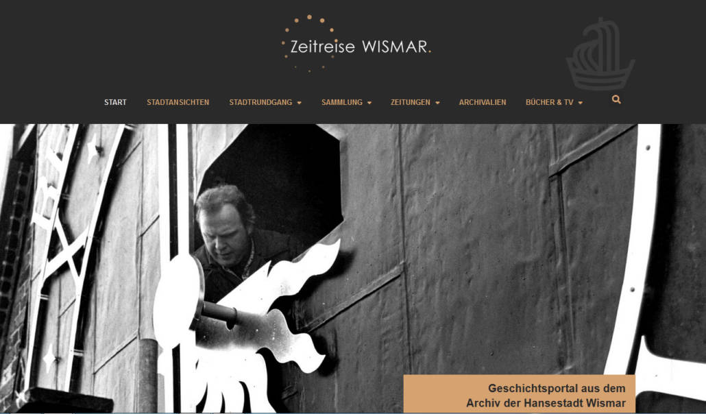 Startseite des Geschichtsportals aus dem Archiv der Hansestadt Wismar