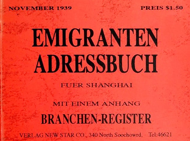 Neue Adressbücher zur Erfassung, darunter das Emigranten-Adressbuch für Shanghai 1939
