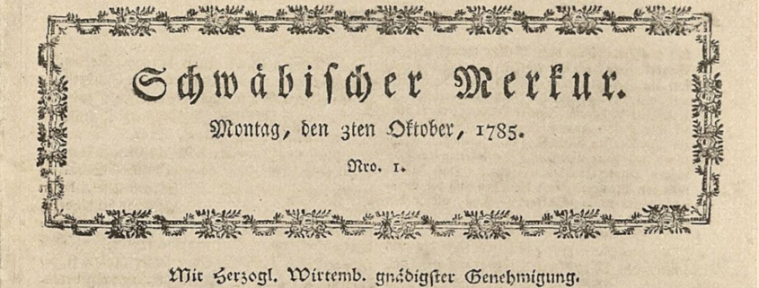 Schwäbischer Merkur,Nr. 1 vom 3. Oktober 1785
