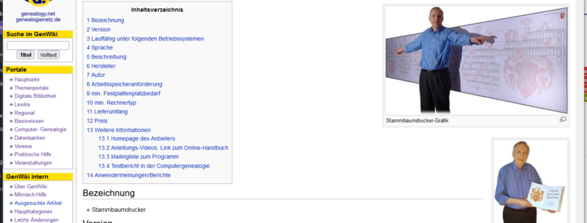Wiki-Seite zum Genealogie-Programm Stammbaumdrucker