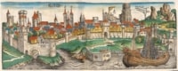 Blick auf die Stadt Köln, Seite von Schedelsche Weltchronik von Hartmann Schedel, herausgegeben von Anton Koberger, Nürnberg, 1493 von Michael Wolgemut
