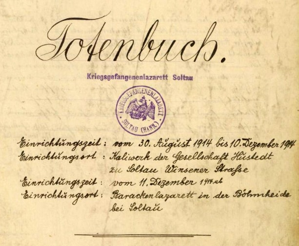 Totenbuch des Kriegsgefangenen-Lazaretts Soltau