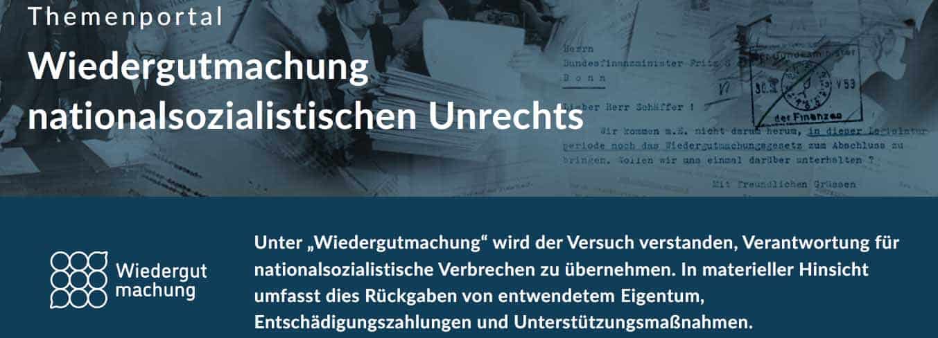 Themenportal Wiedergutmachung