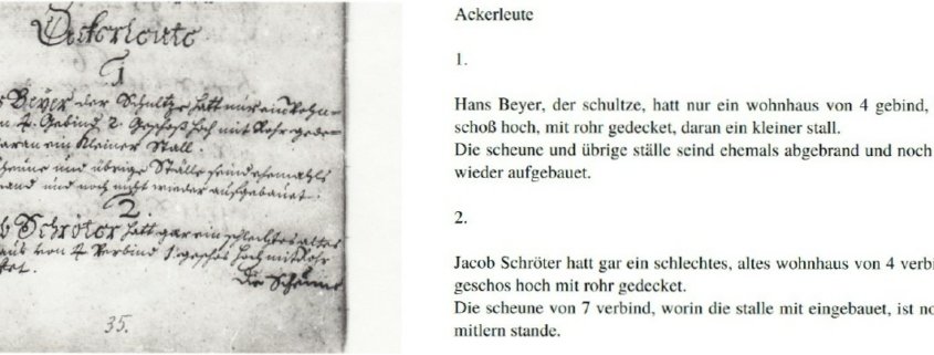 Text und Transkription aus dem Hauß-Buch von Karow