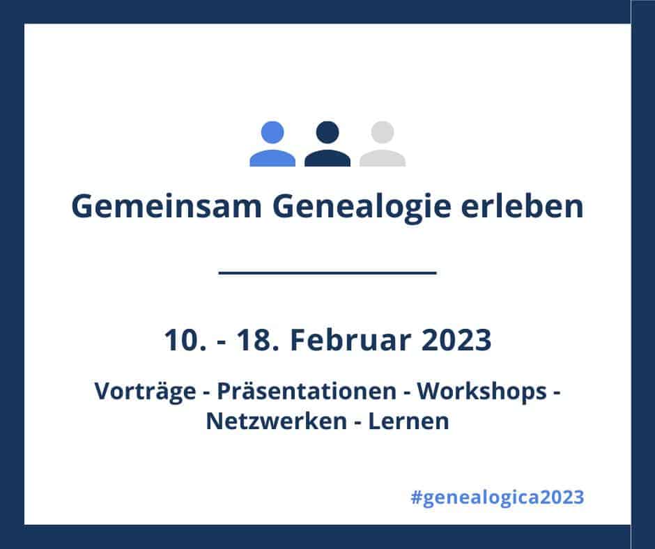 dritte Genealogica 2023 angekündigt