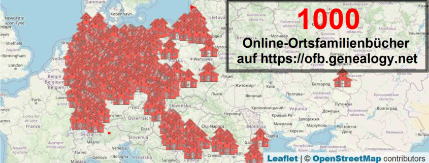 mehr als 1.000 Online-Ortsfamilienbücher