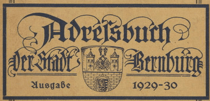 Bernburg ist eines der Adressbücher, die zur Erfassung bereit stehen