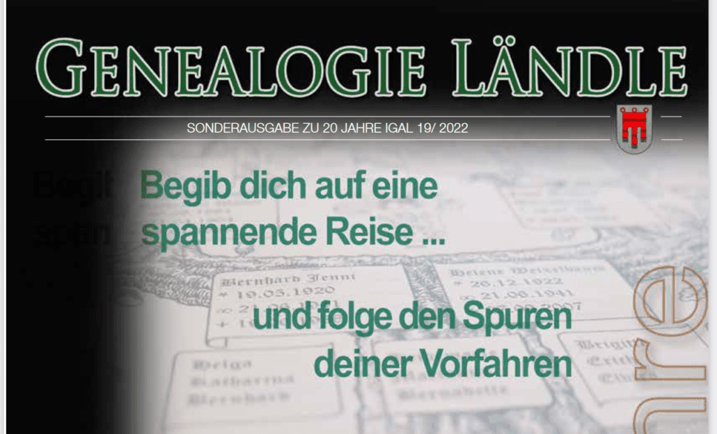 IGAL-Magazin "Genealogie Ländle"