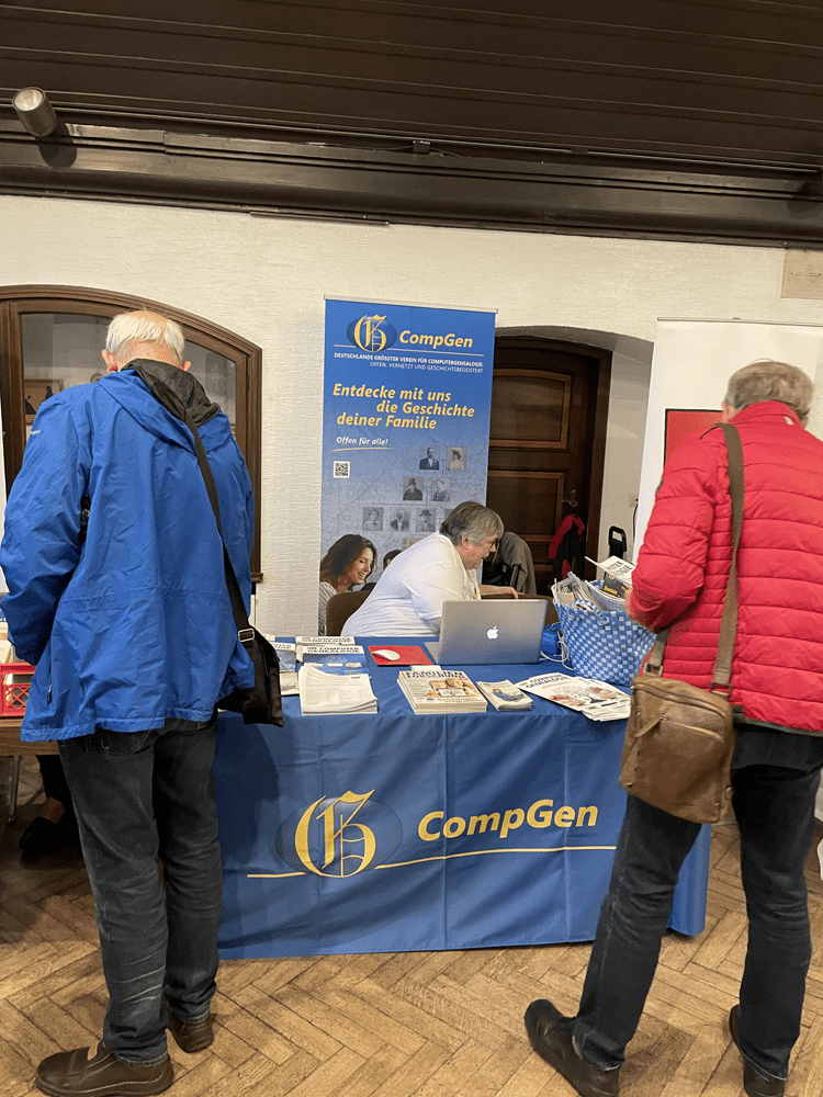 Stand von CompGen bei der Genealogiebörse in Wildeshausen