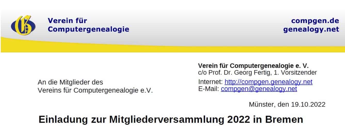 CompGen Einladung zur Mitgliederversammlung 2022