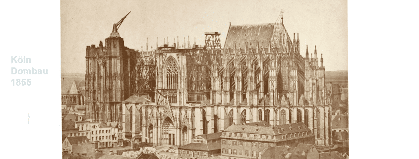 Kölner Dom im Bau 1855