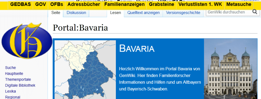 Portal Bavaria im GenWiki