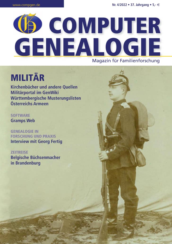 COMPUTERGENEALOGIE Heft 4/2022: "Militär"