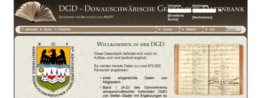 AKdFF-Datenbank mit Sammlung zu den Donauschwaben