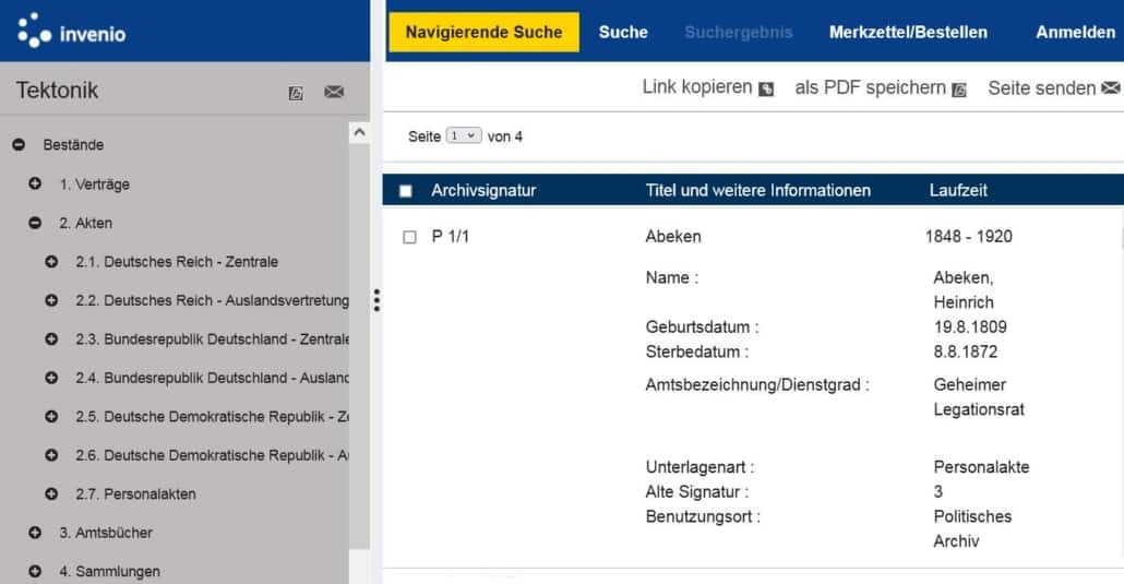 Personalakten sind Bestandteil der Melde- und Passregister aus Konsulaten des Deutschen Reiches aus der ganzen Welt