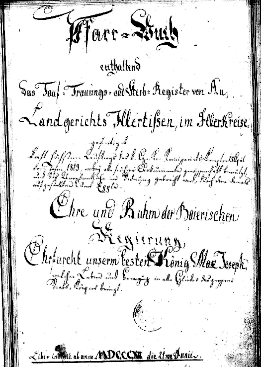 Eines der Kirchenbücher aus dem Bistumsarchiv Augsburg kommt von der Gemeinde Aach 