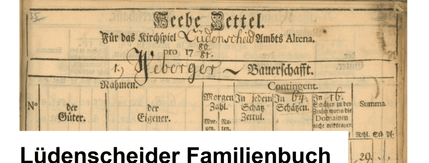 Lüdenscheid Familienbuch