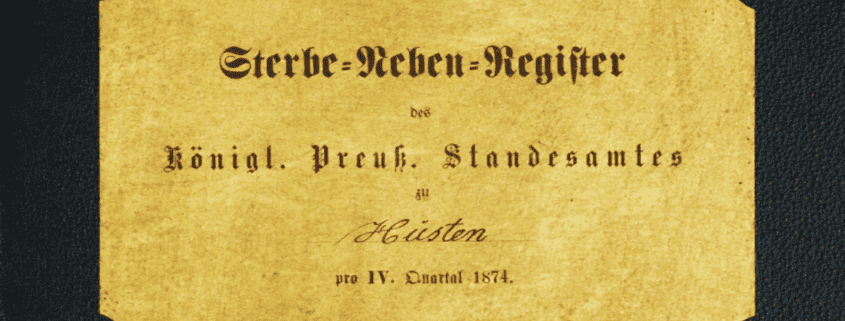 Sterberegister Amt Hüsten 1874 (Landesarchiv NRW OWL)