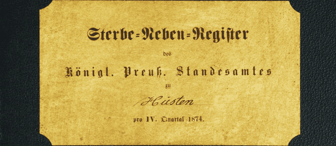 Sterberegister Amt Hüsten 1874 (Landesarchiv NRW OWL)