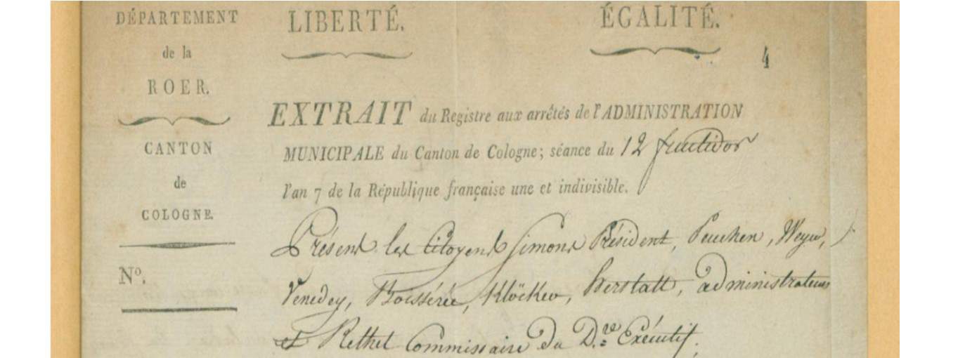 Titel der Kölner Einwohnerliste 1799