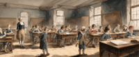 painting of a clasroom (KI-generiert) CC0