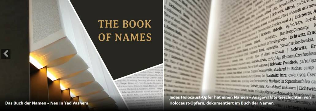 Erinnerungen an den Holocaust im "Buch der Namen" in Yad Vashem