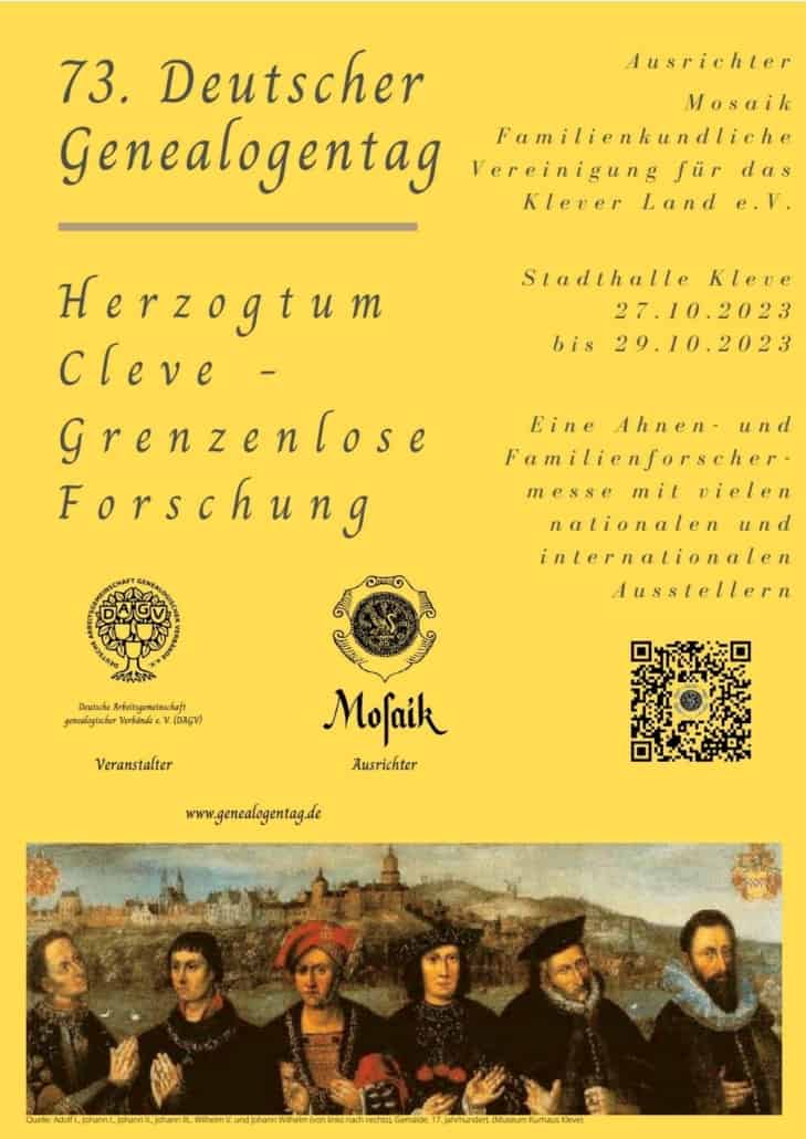 Plakat zum 73. Deutschen Genealogentag in Kleve