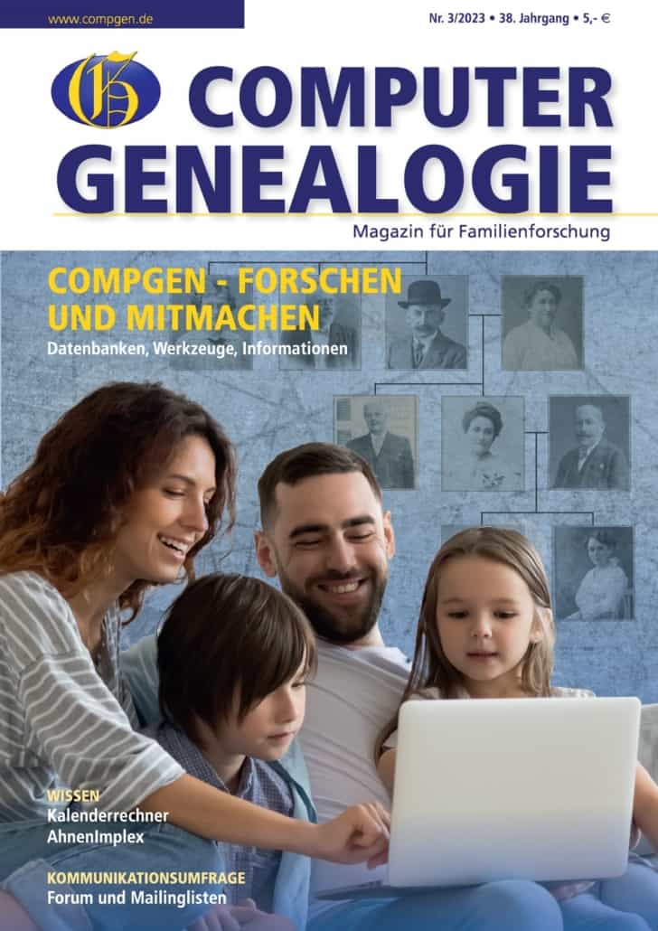 COMPUTERGENEALOGIE Heft 3/2023: Forschen und Mitmachen bei CompGen