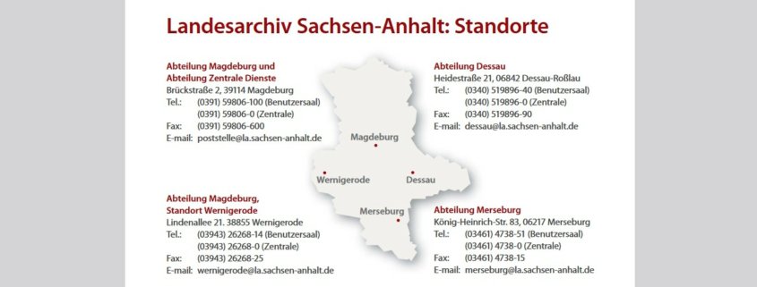 Landesarchiv Sachsen-Anhalt Standorte