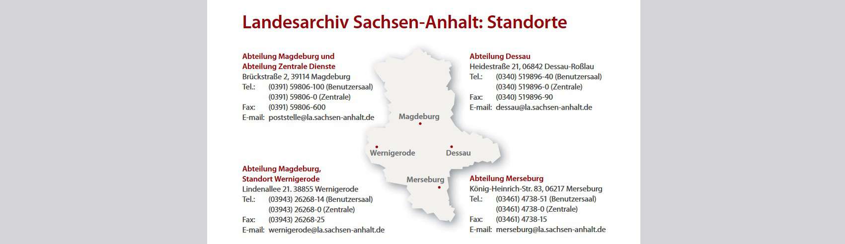 Landesarchiv Sachsen-Anhalt Standorte