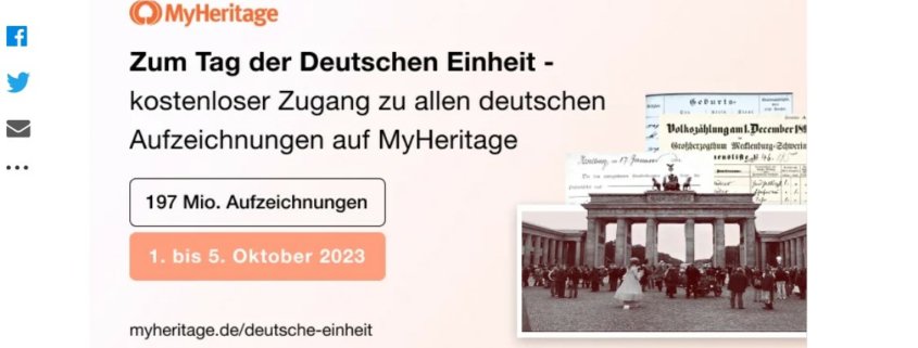 MyHeritage-Zugang im Oktober 2023