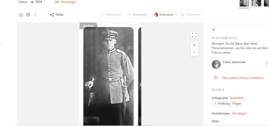 Datumsschätzung mit PhotoDater von MyHeritage