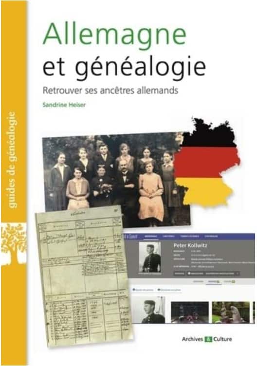Buchtitel von Sandrine Heiser „Allemagne et généalogie“ 